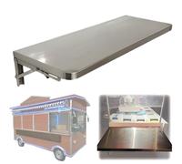 ERRULAN Estantería de Pared de Acero Inoxidable Estante Plegable de Acero Inoxidable para concesiones, estantes para Servicio de Alimentos, estantería Pared para mostrador(W 14in/35cm,L 40in/101cm)