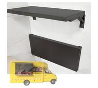ERRULAN Estantería de Pared de Acero Inoxidable Estantería Plegable para Food Trucks, estantería de Pared para Servicio de Alimentos, Estante utilitario de Acero Inoxidable(Black,40x12in/101x30cm)