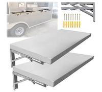 ERRULAN Estantería de Pared de Acero Inoxidable Estantería Plegable para Food Trucks, Estantería De Pared para Servicio De Alimentos, Estante Utilitario De Acero Inoxidable(Silver,40x12in/101x30cm)