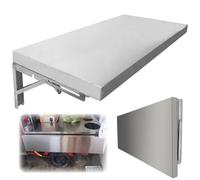 ERRULAN Estantería de Pared de Acero Inoxidable Estantes Plegables abatibles para Food Trucks, estantes de Acero Inoxidable 304 para Exteriores, estanterías Extensibles de Pared(50x14in/127x35cm)