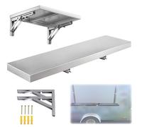 ERRULAN Estantería de Pared de Acero Inoxidable Estantes Plegables para Servicio de Alimentos, Acero Inoxidable para Caja de Exterior, Estante abatible para ventanilla de concesión.(40x14in/101x35cm)