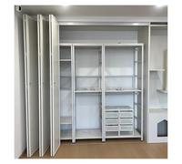 ERRULAN Puertas Interior Kit de herrajes para Puerta corredera de Granero Plegable, reemplazo de riel de Puerta de Armario con Mecanismo de Cierre Suave(60in/5ft 1-Fold 2 Doors)