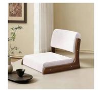 ERRULAN Silla de Suelo reclinable Cómoda Silla de Piso para Adultos/niños, Respaldo portátil para sillas Kotatsu, Asiento con cojín de Tatami de Espuma de Alta resiliencia(White,Walnut Wood)
