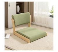 ERRULAN Silla de Suelo reclinable Silla de Piso con Respaldo para niños Adultos, sillas Tatami portátiles, cojín de meditación ergonómico/Asiento/Almohada de Piso(Green,Wooden)