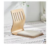 ERRULAN Silla de Suelo reclinable Silla de una Pieza de Madera para Adultos/niños, de Espuma viscoelástica Tipo Tatami ergonómica, sin Patas para Leer, Jugar o meditar(Cotton Linen1)