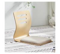 ERRULAN Silla de Suelo reclinable Silla de una Pieza de Madera para Adultos/niños, de Espuma viscoelástica Tipo Tatami ergonómica, sin Patas para Leer, Jugar o meditar(Cotton Linen4)
