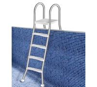 Errzom Escalera para Piscina Elevada de 135 cm, Escalera de Piscina con Estructura en Forma de A de 4 Peldaños y Peldaños Antideslizantes, con Una Capacidad de Carga de 250 kg,135cm