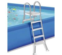 Errzom Escalera para Piscina Elevada de 135 cm, Escalera de Piscina de 4 Peldaños de Acero Inoxidable 304, Escalera para Piscina de Exterior de Alta Resistencia Carga 250 kg,135cm