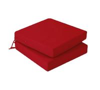 Ersatz-Sitzkissen für Rattan-Gartenmöbel, 2er-Set, 45 x 45 cm, hochdichter Schaumstoff, rutschfest, mit Reißverschlussbezug und dünnem Gurt, geeignet für den Außenbereich und Garten.