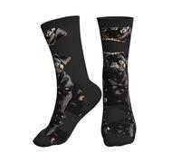 ERSDWRE Calcetines deportivos con estampado de perro carlino negro, escala estándar 2_00x, calcetines deportivos para hombres, mujeres, calcetines suaves acolchados para gimnasio, correr, deportes, 3