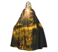 ERSDWRE Capa con capucha de Halloween con estampado de luz del sol de la mañana en el desierto para hombres y mujeres, capa medieval para disfraces de cosplay