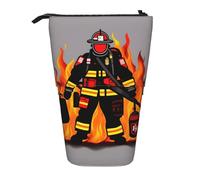 ERSDWRE Estuche telescópico para lápices de bombero, bolsa de papelería Kawaii, con cremallera, soporte para lápices