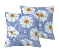 ERSDWRE Funda de almohada decorativa con estampado azul de crisantemo, funda de cojín para sofá o cama