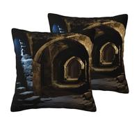 ERSDWRE Funda de almohada decorativa con estampado de cripta vieja para sofá o cama