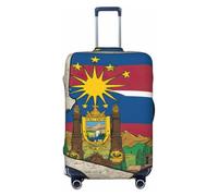 ERSDWRE Funda de equipaje con diseño abstracto de la bandera del estado de Idaho 02, funda elástica para maleta, protector de equipaje, se adapta a accesorios de viaje de 18 a 32 pulgadas, Black, L