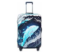 ERSDWRE Funda elástica para equipaje, con estampado de ballena animal azul profundo, protector de equipaje, se adapta a accesorios de viaje de 18 a 32 pulgadas, Black, L