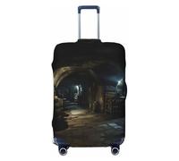 ERSDWRE Funda elástica para equipaje, con estampado de cripta antigua, para maleta, se adapta a accesorios de viaje de 18 a 32 pulgadas, Black, XL