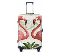 ERSDWRE Funda elástica para equipaje, diseño de flamencos sobre blanco, para maleta, se adapta a accesorios de viaje de 18 a 32 pulgadas, Black, XL