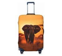 ERSDWRE Funda elástica para maleta, con estampado de atardecer y elefante, se adapta a accesorios de viaje de 18 a 32 pulgadas, Black, M