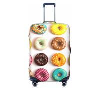 ERSDWRE Funda elástica para maleta, con estampado de donas de diferentes sabores de donuts, se adapta a accesorios de viaje de 18 a 32 pulgadas, Black, XL