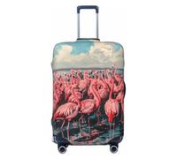 ERSDWRE Funda elástica para maleta, con estampado de flamencos, se adapta a accesorios de viaje de 18 a 32 pulgadas, Black, XL