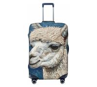 ERSDWRE Funda elástica para maleta, con estampado de llama de alpaca, se adapta a accesorios de viaje de 18 a 32 pulgadas, Black, M