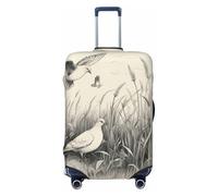 ERSDWRE Funda elástica para maleta, con estampado de prado y paloma, se adapta a accesorios de viaje de 18 a 32 pulgadas, Black, S
