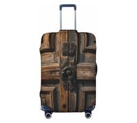 ERSDWRE Funda elástica para maleta, con estampado de puerta de madera antigua, estilo rústico, para accesorios de viaje de 18 a 32 pulgadas, Black, XL