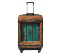 ERSDWRE Funda elástica para maleta, con estampado de puerta de madera antigua, estilo rústico, para accesorios de viaje de 18 a 32 pulgadas, Black, S
