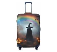 ERSDWRE Funda elástica para maleta, diseño de sombrero de bruja y fantasma, de arcoíris, para Halloween, accesorios de viaje de 18 a 32 pulgadas, Black, M
