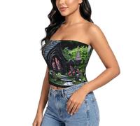 ERSDWRE Gothic Fairy Garden03 - Camiseta de tubo sin tirantes para mujer