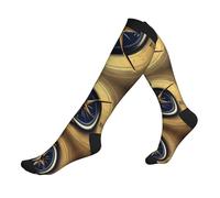 ERSDWRE Law of the Compass - Calcetines de compresión con estampado de navegación para mujeres y hombres, 15-20 Mmhg, soporte graduado, para viajes, correr, deportes, 3 Negro, Altoa única