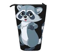 ERSDWRE Lindo estuche telescópico de mapache para lápices, bolsa de papelería Kawaii, con cremallera, soporte para lápices
