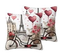 ERSDWRE Love Paris Tower - Funda de cojín para sofá, cama, diseño de bicicleta y perfume de café y vino