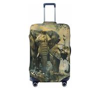 ERSDWRE Nature Elephants - Funda elástica para equipaje, funda protectora para maleta, se adapta a accesorios de viaje de 45,7 a 81,3 cm, Black, M