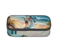 ERSDWRE Romántico estuche para lápices con capacidad de playa, bolsa de almacenamiento para rotuladores, estuche de viaje, universidad, oficina, papelería