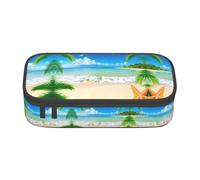 ERSDWRE Sea Star Beach Sea Palms - Estuche de almacenamiento para lápices, rotuladores, viajes, universidad, oficina, papelería