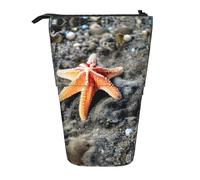 ERSDWRE Summer Sea Star - Estuche telescópico para lápices, diseño de conchas marinas, bolsa de papelería Kawaii, con cremallera, soporte para lápices