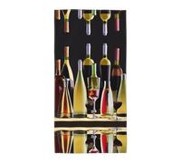 ERSDWRE Toallas de mano con estampado de copas de cóctel y botellas de vino, toallas de baño, cocina, baño, gimnasio, toalla suave y absorbente para playa junto a la piscina