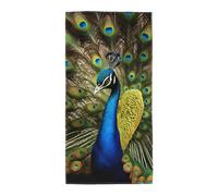 ERSDWRE Toallas de mano con estampado de plumas de pavo real, toallas de baño, cocina, baño, gimnasio, toalla suave y absorbente para playa junto a la piscina