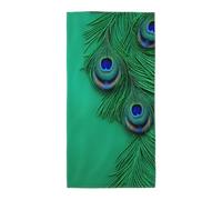 ERSDWRE Toallas de mano con estampado de plumas de pavo real verde, toallas de baño, cocina, baño, gimnasio, toalla suave y absorbente para playa junto a la piscina