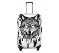 ERSDWRE Wolves and Dream Catchers03 - Funda elástica para maleta, protector de equipaje, se adapta a accesorios de viaje de 18 a 32 pulgadas, Black, XL