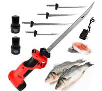 ErShangMao Cuchillo Eléctrico Inalámbrico para Filetear Grandes Cantidades De Pescado Y Carne: Sierra Recíproca Profesional Recargable con 4 Cuchillas Y 2 Baterías De 2000 Mah.