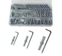 ErShiPing 180 Pcs Alcayatas Pared, Ganchos de Tornillo en L, Ganchos de Pared Atornillables, Gancho Ángulo Recto con Tubos de Expansión para Colgar en Madera, Oficina y Hogar