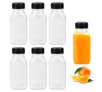 ErShiPing 7Pcs 250ml Botes de Plástico con Tapa, Tarros decon Tapa Hermética Pequeños, Shots Botellitas Pequeñas para Rellenar, Botellas Pequenas de Plástico Reutilizables para Jugo Especias