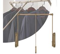 ERSINIAN Barra de Armario Ajustable y abatible, riel Elevador retráctil de Aluminio, Sistema de Perchas para Ahorrar Espacio.