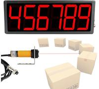 ERSINIAN Contador Digital con Gran Pantalla LED, Sensor con Capacidad de hasta 999999 conteos, Distancia Ajustable de 30 a 70 cm, para Colgar o Montar en la Pared, Ideal para Cintas transportadoras.