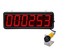 ERSINIAN Contador Digital con Sensor infrarrojo, Pantalla LED de 6 dígitos y Distancia de inducción Ajustable para líneas de producción con Cinta transportadora y conteo de visitantes.
