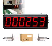 ERSINIAN Contador Digital con Sensor láser, Pantalla LED de 6 dígitos, Distancia de detección Ajustable de 0 a 20 m, Ideal para Sistemas de Transporte Industrial.