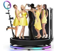 ERSINIAN Máquina de fotomatón de 360 Grados con Anillo de luz RGB, Dispositivo de fotografía Envolvente de 360 Grados para Fiestas, Bodas, cumpleaños, Estuche de Vuelo con Control Remoto/aplicación